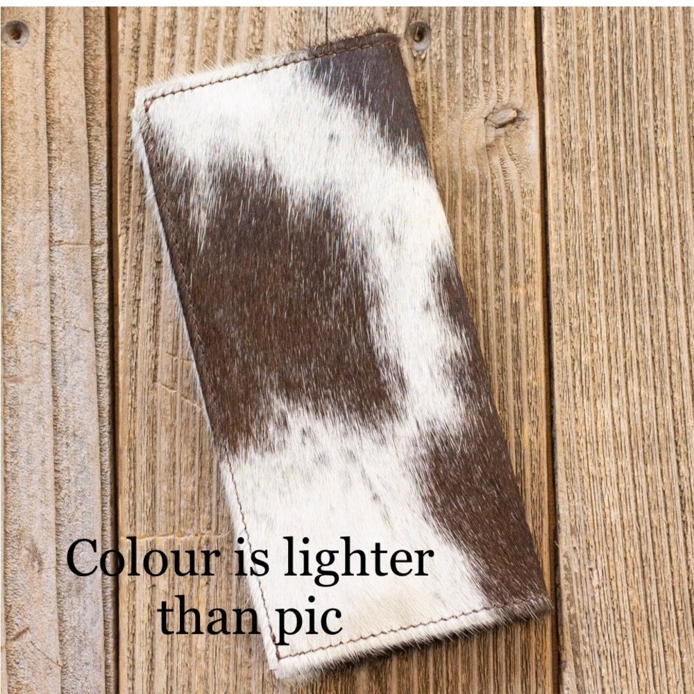Nashville cowhide credit  card wallet with cowboy boot necklace